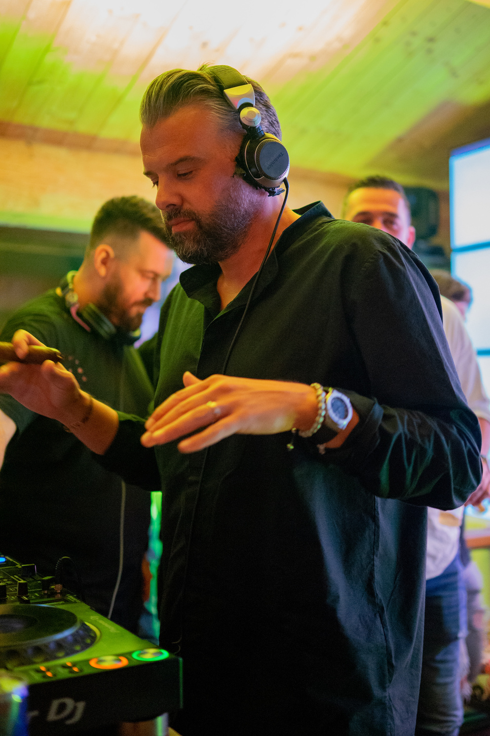 Dj Wearing a Headset