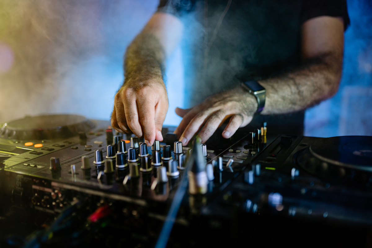 Person Using Audio Mixer